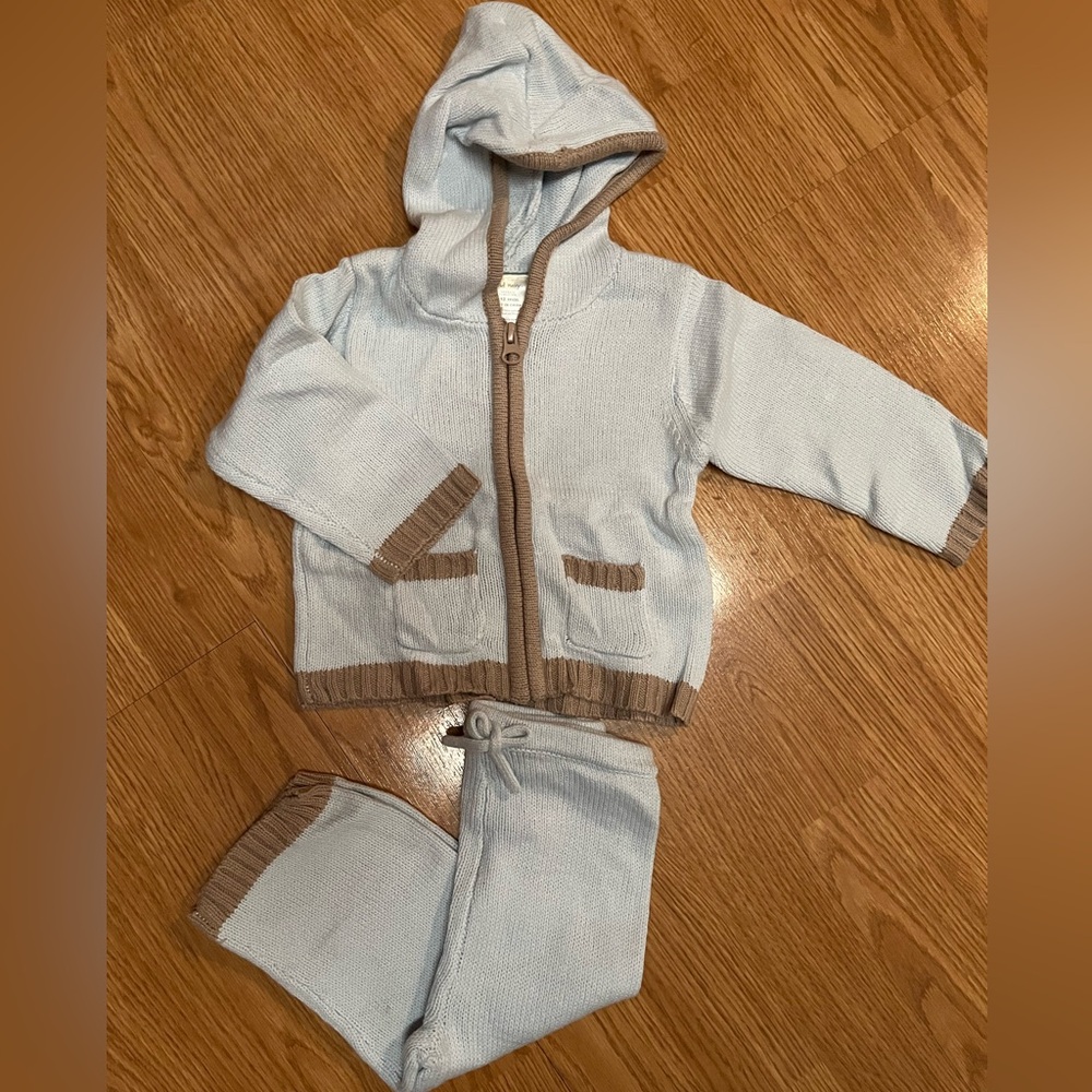 NWT Old Navy baby blue/brown 6-12 months